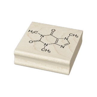 Coffein Molecule Chemistry Coffee Atome Gummistempel
