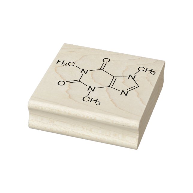 Coffein Molecule Chemistry Coffee Atome Gummistempel (Stempel)