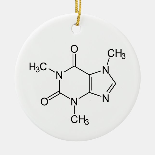 Coffein Molecule Chemistry Coffee Atome Keramik Ornament (Vorne)