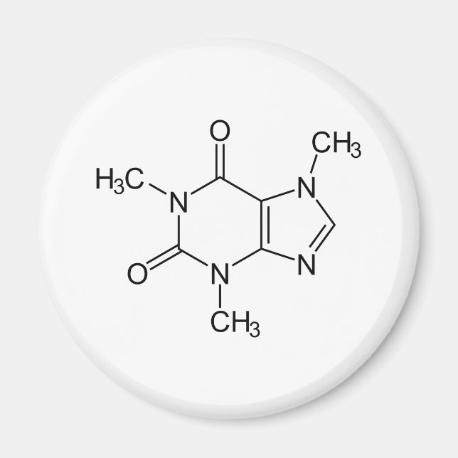 Coffein Molecule Chemistry Coffee Atome Magnet (Vorne)