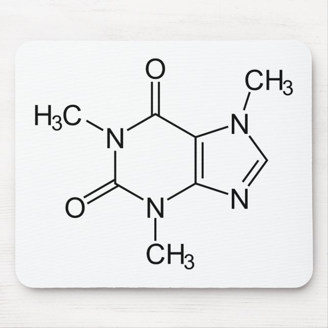 Coffein Molecule Chemistry Coffee Atome Mousepad (Vorne)