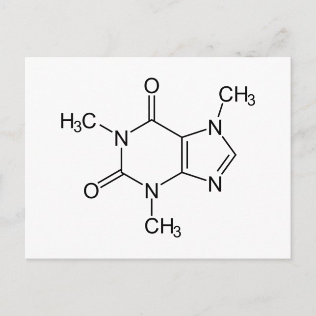 Coffein Molecule Chemistry Coffee Atome Postkarte (Vorderseite)