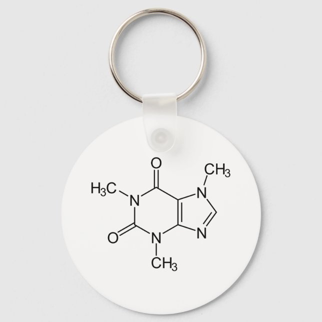 Coffein Molecule Chemistry Coffee Atome Schlüsselanhänger (Vorderseite)