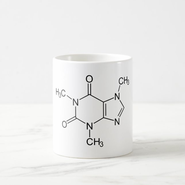 Coffein Molecule Chemistry Coffee Atome Verwandlungstasse (Mittel)