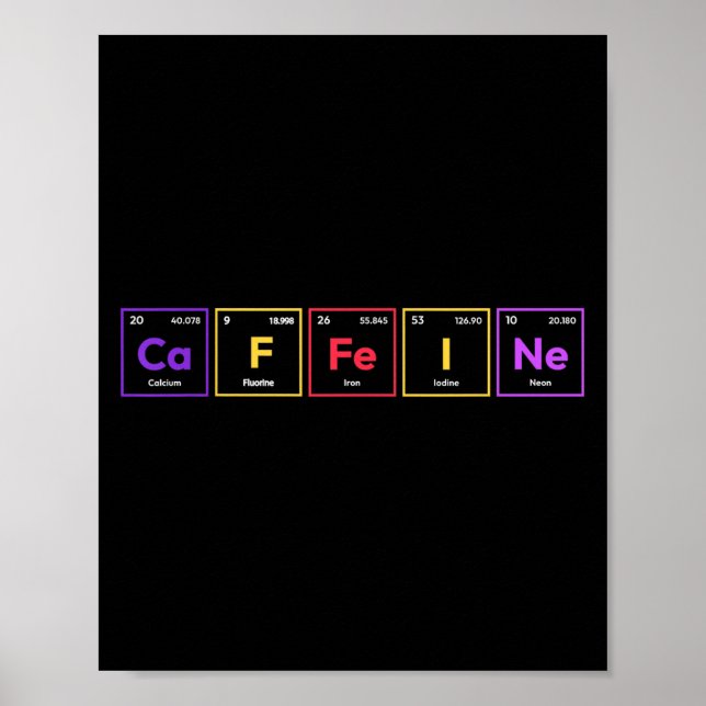Coffein Molecule Kaffee Chemische Formel Chemiker Poster (Vorne)