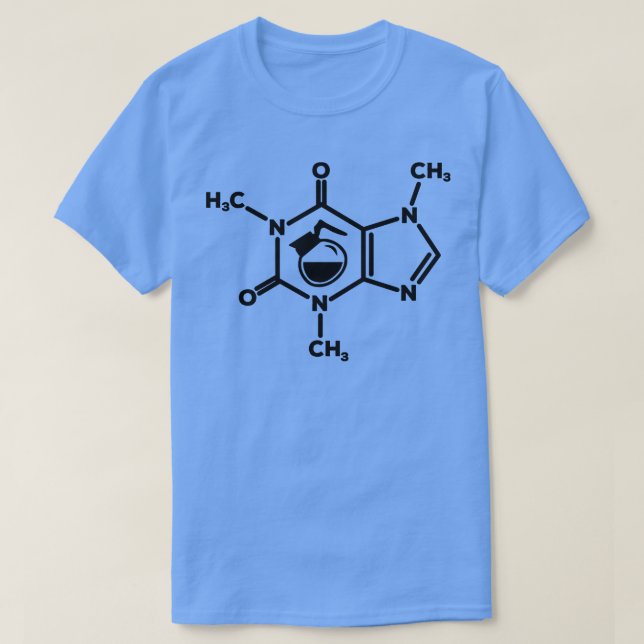 Coffein Molecule Kaffeekanne liebt Formel Funny T-Shirt (Design vorne)