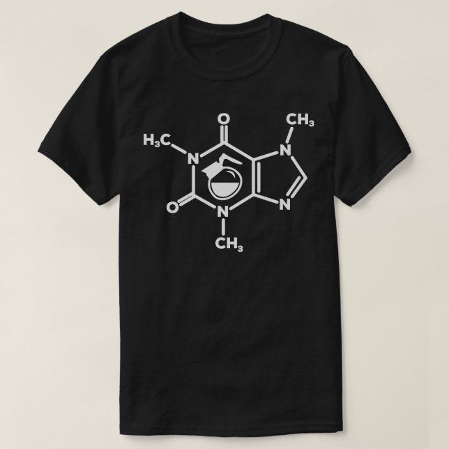 Coffein Molecule Kaffeekanne liebt Formel Funny T-Shirt (Design vorne)