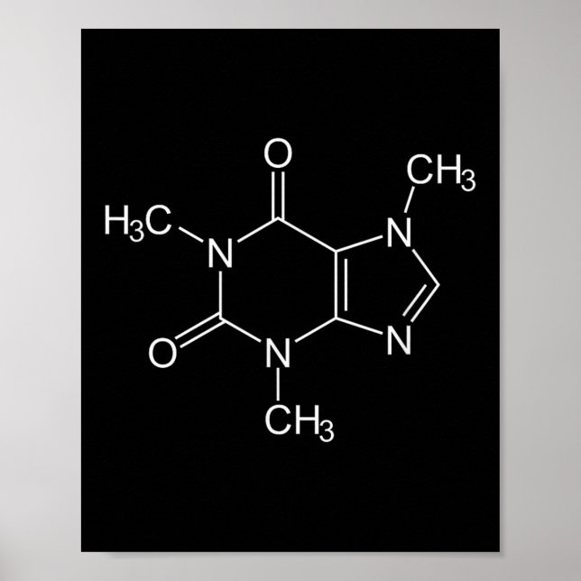Coffein Molecule Kaffeeliebhaber Poster (Vorne)