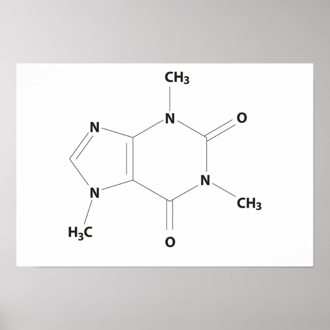 Coffein Molecule Poster (Vorne)