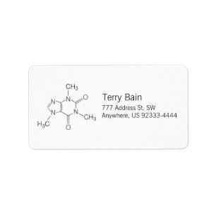 Coffein-Molekül für Kaffeeliebhaber Adressaufkleber