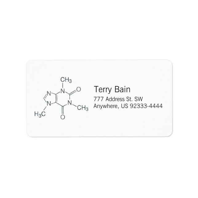 Coffein-Molekül für Kaffeeliebhaber Adressaufkleber (Vorne)