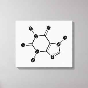 Coffein molekulare Bohnen Leinwanddruck