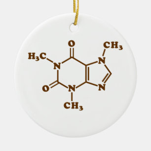 Coffein-Molekulare chemische Formel Keramik Ornament