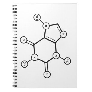 Coffein-Molekülstruktur Notizblock