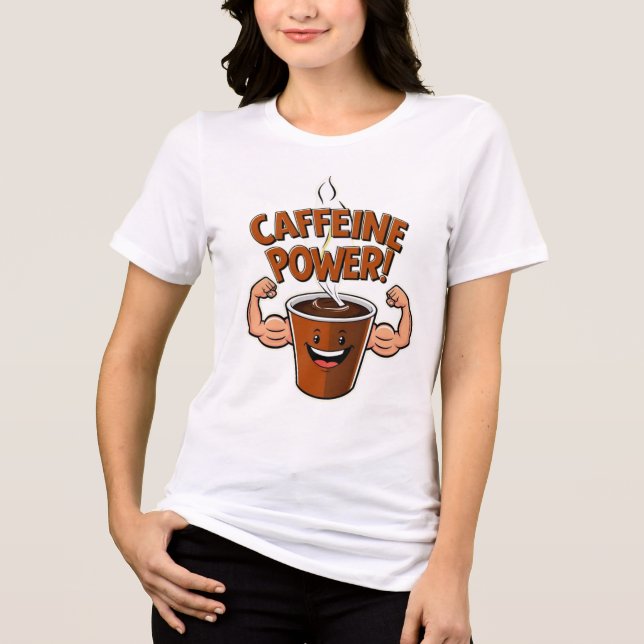 "Coffein Power Flex - Unisex T - Shirt" Tri-Blend Shirt (Vorderseite)