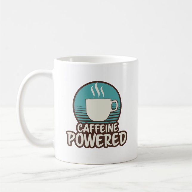 Coffein Powered Retro Tasse (Links)