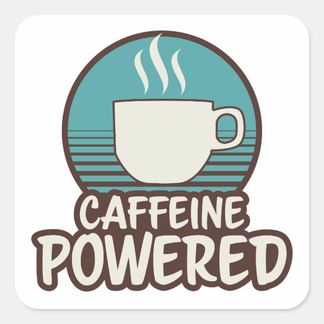 Coffein-Retro-Aufkleber Quadratischer Aufkleber (Vorderseite)