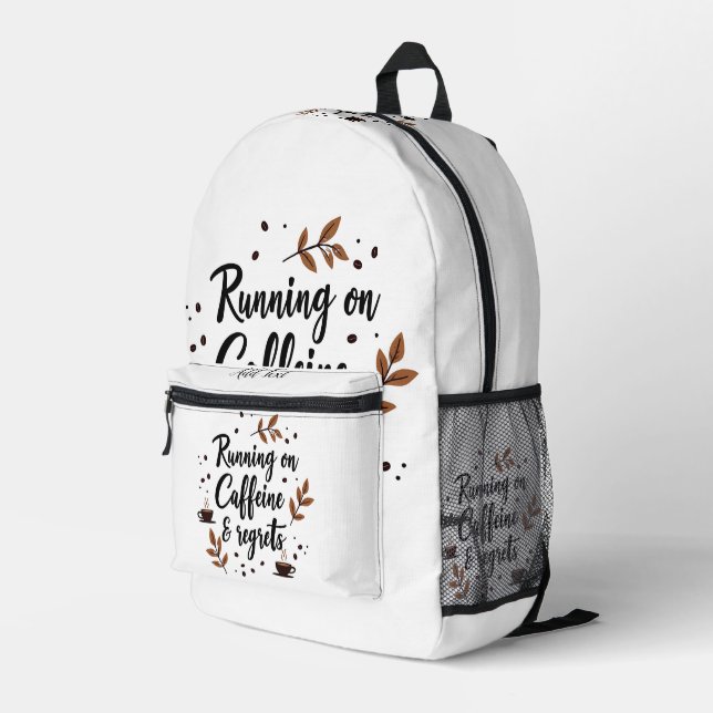 Coffein und bedauern ästhetische Zitate Bedruckter Rucksack