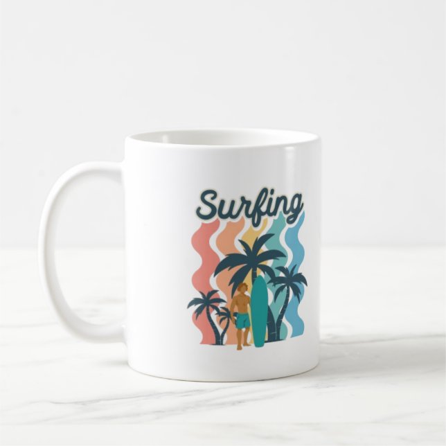 Coffein und Confidence Surf Vibe Tasse (Links)