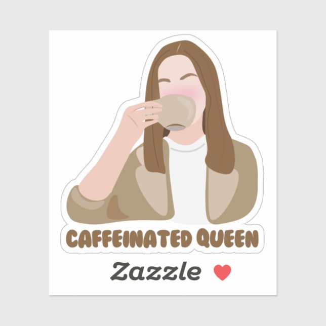 Coffeinated Queen Aufkleber (Blatt)