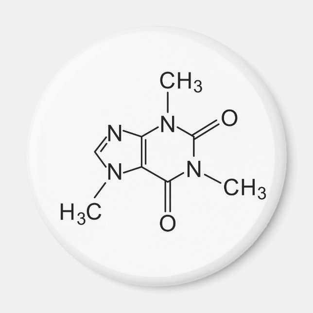 Coffeinchemikalische Formel Kaffeechemikalie Magnet (Vorne)
