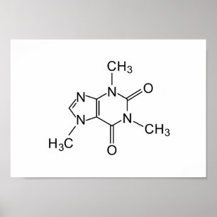 Coffeinchemikalische Formel Kaffeechemikalie Poster