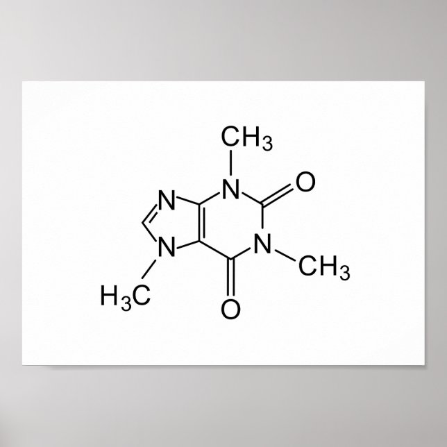 Coffeinchemikalische Formel Kaffeechemikalie Poster (Vorne)