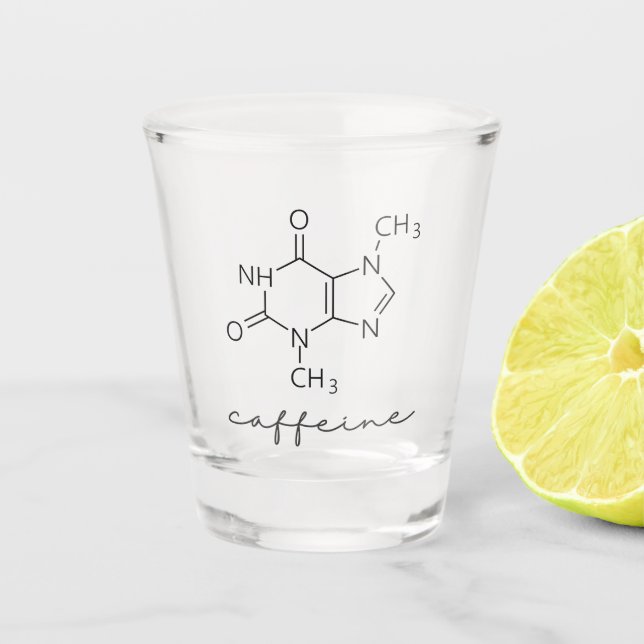 Coffeine Chemie Kaffeeliebhaber Schnapsglas (Vorderseite)