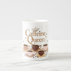 Coffeine Queen - Elegante Knochen-China Kaffee Tas Prozellantasse