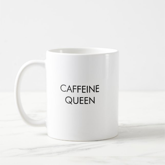 Coffeine Queen Funny Minimalistisch Coffee Tasse (Links)