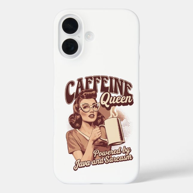 Coffeine Queen - Java & Sarcasm Retro Design Case-Mate iPhone Hülle (Rückseite)