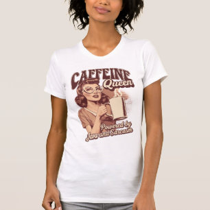 Coffeine Queen - Java & Sarcasm Retro Design T-Shirt