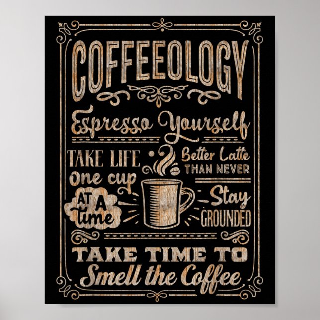 Coffeology - Funny Inspiration Coffee Lovers Qu Poster (Vorne)