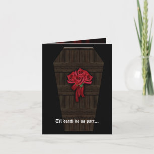 Coffin and Roses Goth Wedding Einladung Card