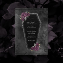 Coffin Black Gray Rose Sparkle Halloween Hochzeit