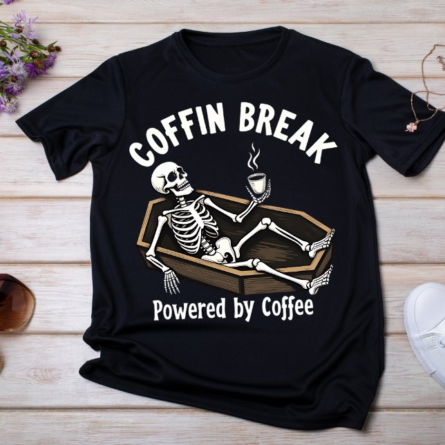 Coffin Break, angetrieben von Coffee Skeleton T -  T-Shirt (Von Creator hochgeladen)
