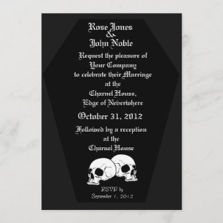 Coffin Ebony (Holzkohle) Einladung zur Hochzeit