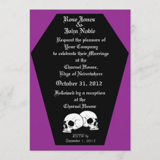Coffin Ebony (Lila) Hochzeit Einladung