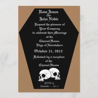 Coffin Ebony (Tan) Einladung zur Hochzeit