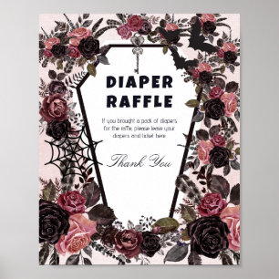Coffin Halloween Baby Dusche Windeln Raffle-Zeiche Poster