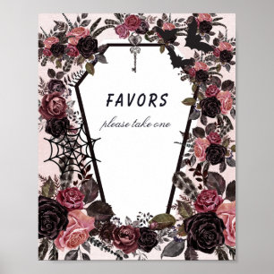 Coffin Halloween Baby Shower Favoriten Zeichen Poster
