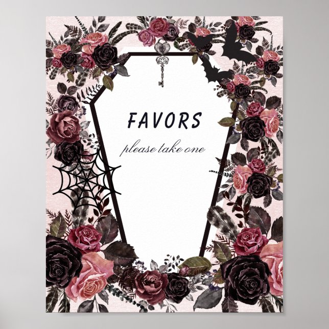 Coffin Halloween Baby Shower Favoriten Zeichen Poster (Vorne)