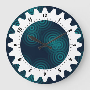 Cogged 01 - Elektrischer Regen Große Wanduhr