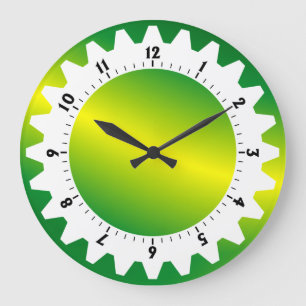 Cogged 01 - Grüne Welle Große Wanduhr