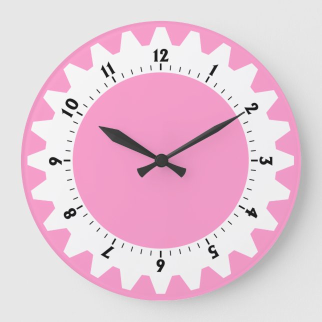 Cogged 01 - Rosa Große Wanduhr (Vorderseite)