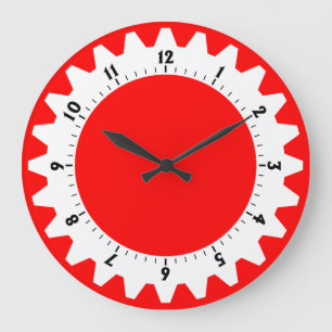 Cogged 01 - Rot Große Wanduhr
