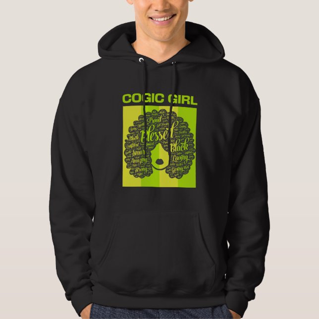 COGIC Girl Christian Woman Afro Hoodie (Vorderseite)