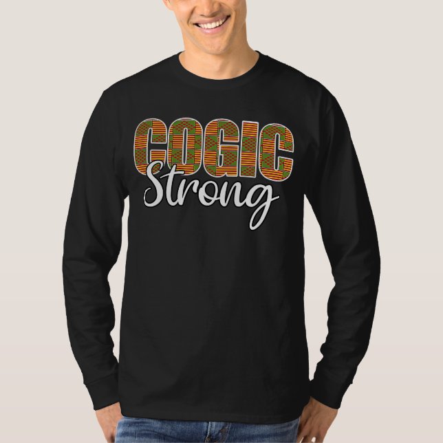 COGIC Strong Kente Pattern T-Shirt (Vorderseite)