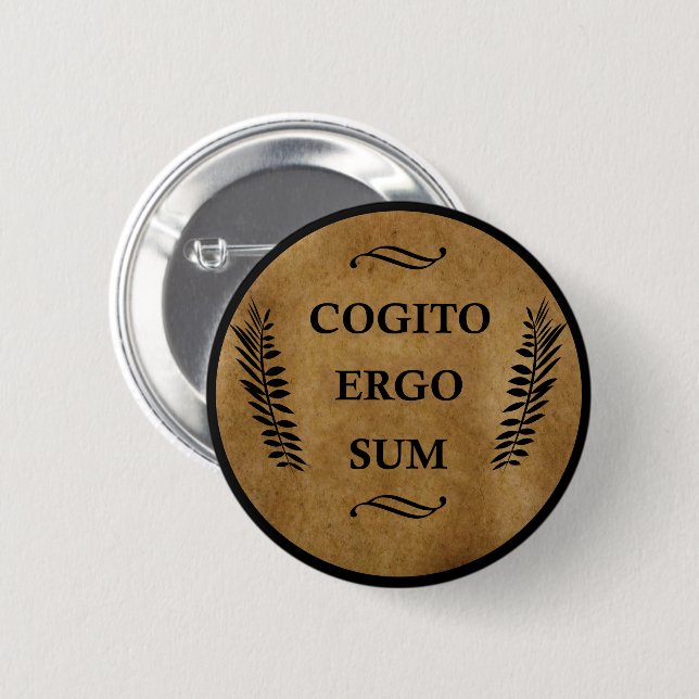 Cogito ergo sum button (Vorne & Hinten)