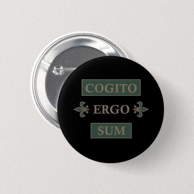 Cogito ergo sum button (Vorne & Hinten)